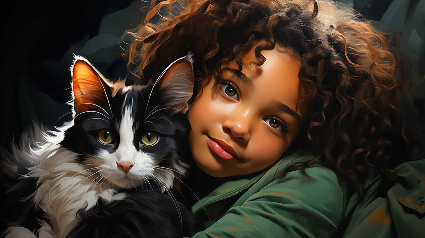 a-curly-hair-girl-with-her-cat